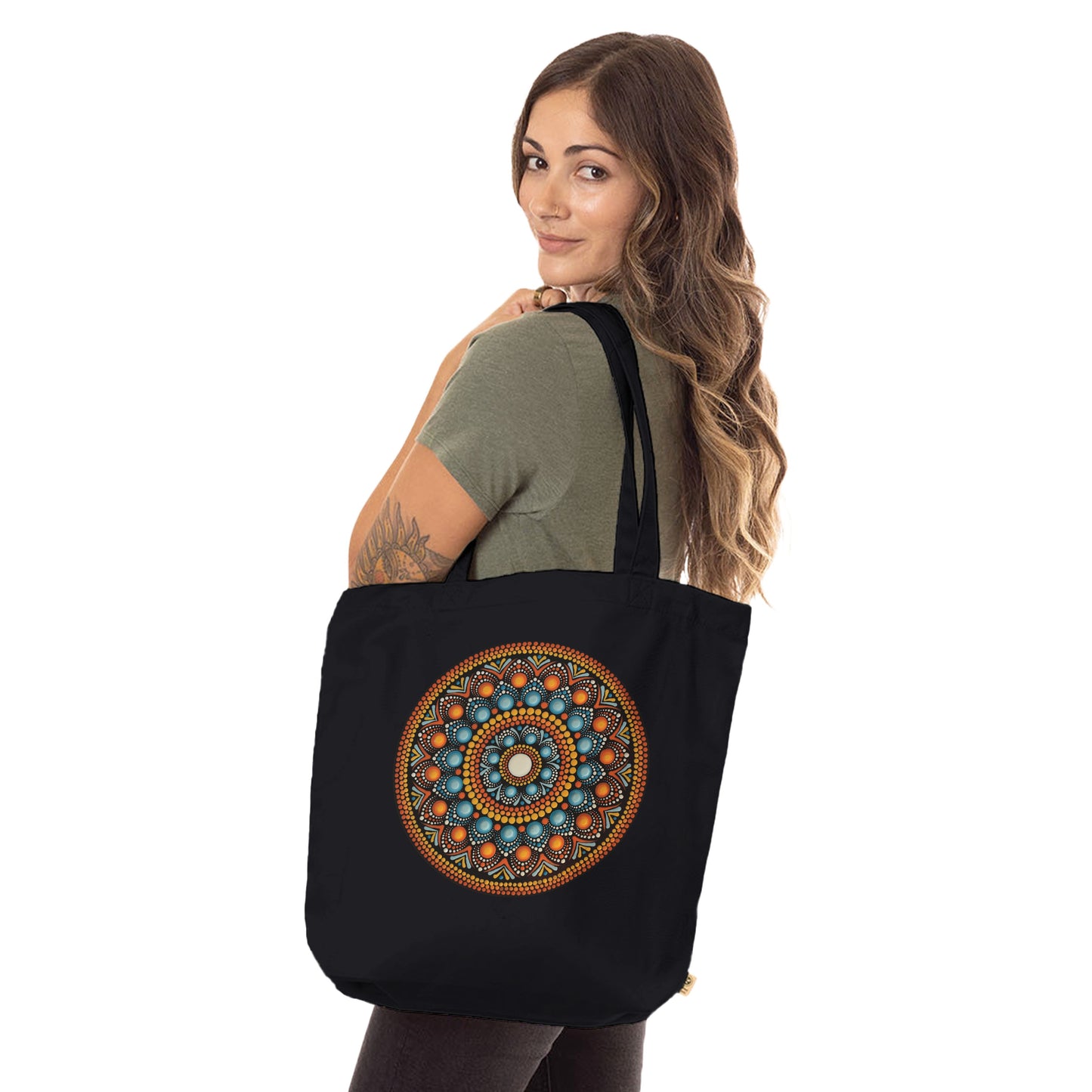 Organic Tote Bag Black 12 different designs