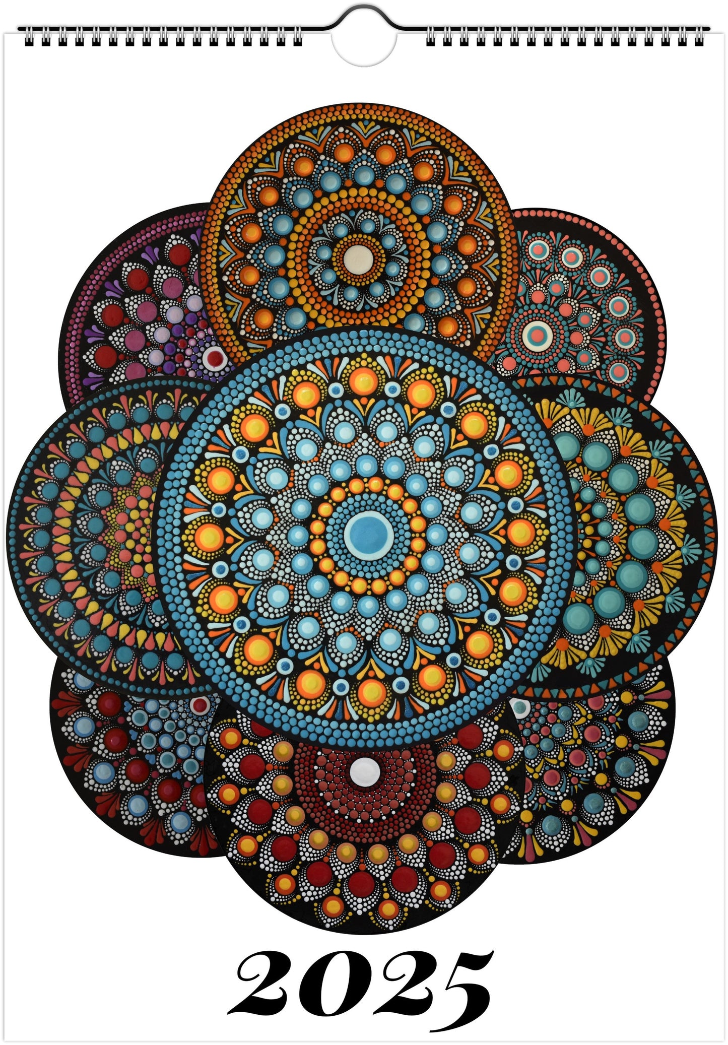 Mandala Calendar 2025 White FREE DELIVERY