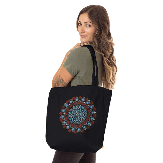 Organic Tote Bag Black 12 different designs